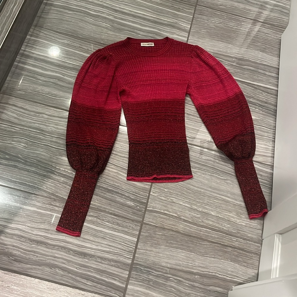 Ulla Johnson Red Ombre Sweater Top - Picture 4 of 9